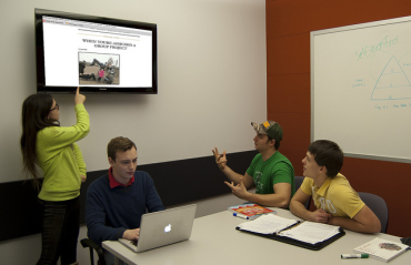 Photo of students working in a group